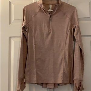 Blush pink athletic jacket. Cute back pleat detail